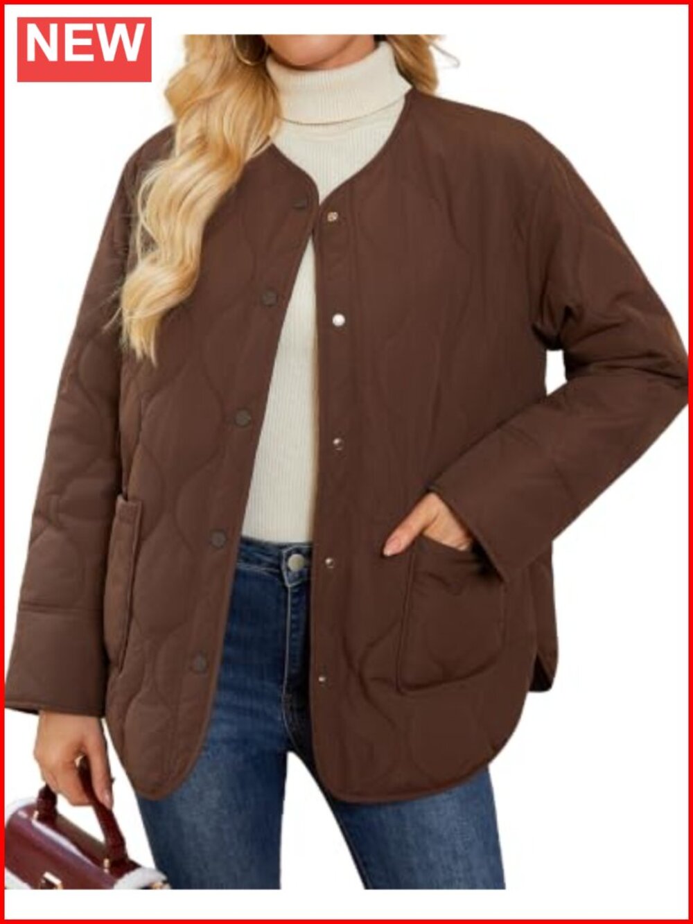 Oversized Quilted Lightweight Collarless Puffer Jacket